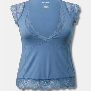 NWT Torrid Foxy Sweetheart Lace Trimmed Top size 2x